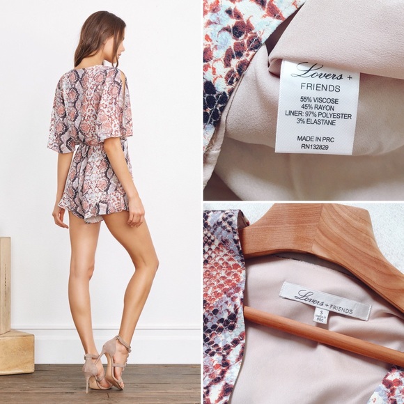 Lovers + Friends Dusty Python Printed Romper - Picture 7 of 8